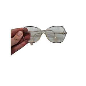 Vintage 1970s Womens CAESAR Plastic Rim Large Glasses Frames Geometric Clear